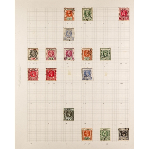 664 - SEYCHELLES 1890-1979 ATTRACTIVE USED COLLECTION incl.  1890-92 Die I to 96c, Die II to 16c, 1893 sur... 