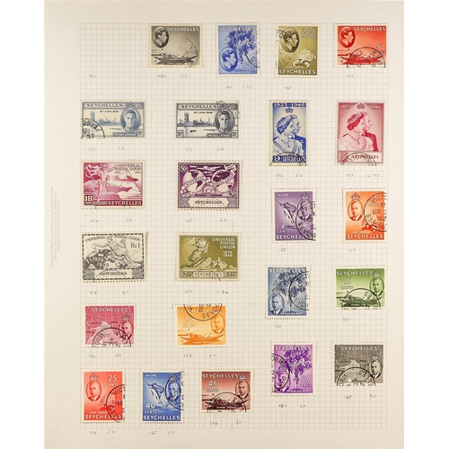 664 - SEYCHELLES 1890-1979 ATTRACTIVE USED COLLECTION incl.  1890-92 Die I to 96c, Die II to 16c, 1893 sur... 