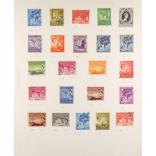 664 - SEYCHELLES 1890-1979 ATTRACTIVE USED COLLECTION incl.  1890-92 Die I to 96c, Die II to 16c, 1893 sur... 