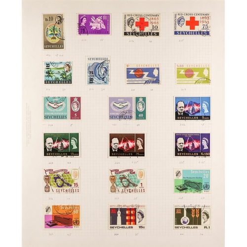 664 - SEYCHELLES 1890-1979 ATTRACTIVE USED COLLECTION incl.  1890-92 Die I to 96c, Die II to 16c, 1893 sur... 