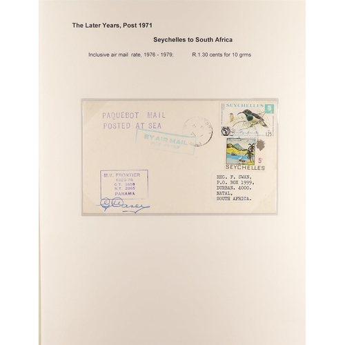 666 - SEYCHELLES AIR LETTERS 1953-94 a mainly used collection, with a range of types, rates and destinatio... 