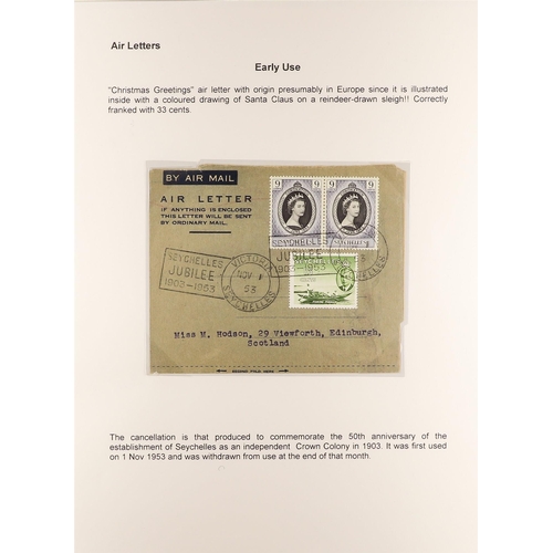 666 - SEYCHELLES AIR LETTERS 1953-94 a mainly used collection, with a range of types, rates and destinatio... 