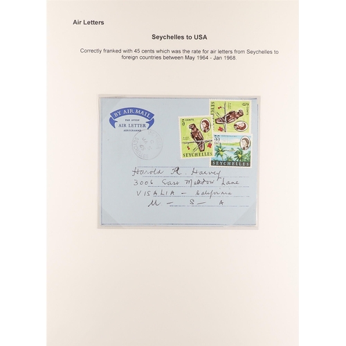 666 - SEYCHELLES AIR LETTERS 1953-94 a mainly used collection, with a range of types, rates and destinatio... 