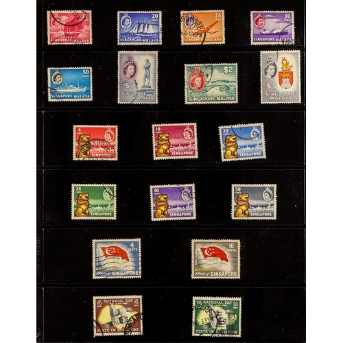 669 - SINGAPORE 1948-63 COMPLETE USED SG 1/82, S.T.C. £218. (86 stamps)