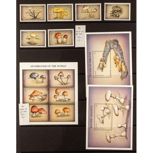 68 - TOPICALS FUNGI BARBUDA 1986-99 never hinged mint collection of sets & miniature sheets, all overprin... 