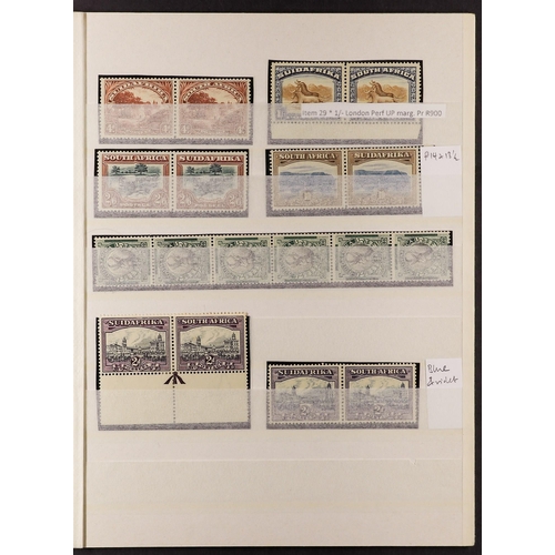 682 - SOUTH AFRICA 1926-54 MINT DEFINITIVES COLLECTION note 1926-7 ½d & 1d block of four with extra lines ... 