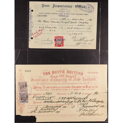 690 - SOUTH AFRICA DOCUMENTS 1885-1974 interesting range with paid cheques, Cape invoices with 1d stamps a... 