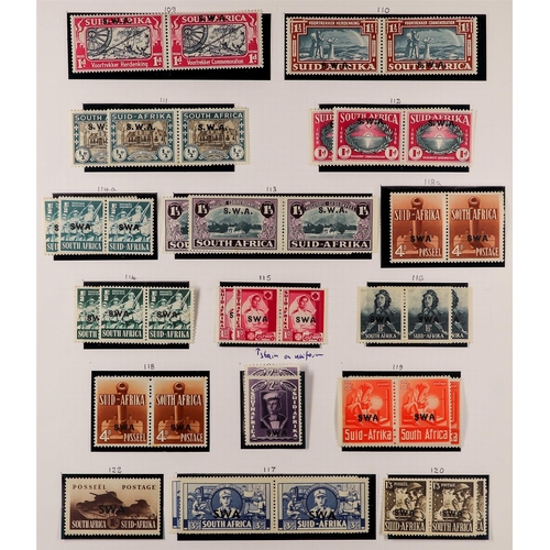 697 - SOUTH WEST AFRICA 1937-41 MINT COLLECTION as horizontal pairs or units where appropriate, includes 1... 