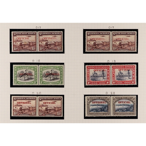 697 - SOUTH WEST AFRICA 1937-41 MINT COLLECTION as horizontal pairs or units where appropriate, includes 1... 