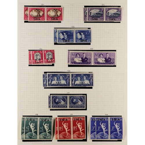 697 - SOUTH WEST AFRICA 1937-41 MINT COLLECTION as horizontal pairs or units where appropriate, includes 1... 