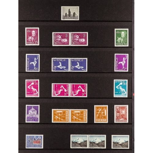 708 - SWEDEN 1957-81 NEVER HINGED MINT COLLECTION with various perforation types, se-tenant issues, 1981 5... 