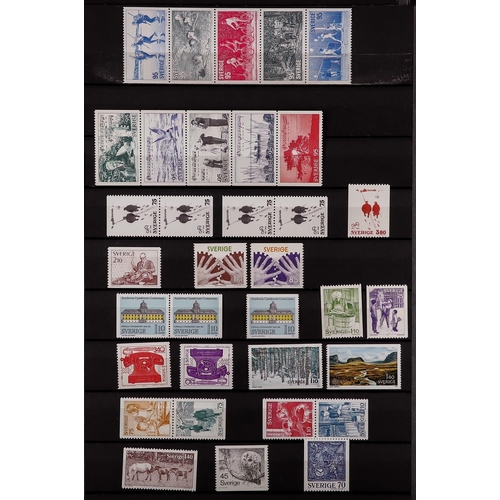 708 - SWEDEN 1957-81 NEVER HINGED MINT COLLECTION with various perforation types, se-tenant issues, 1981 5... 