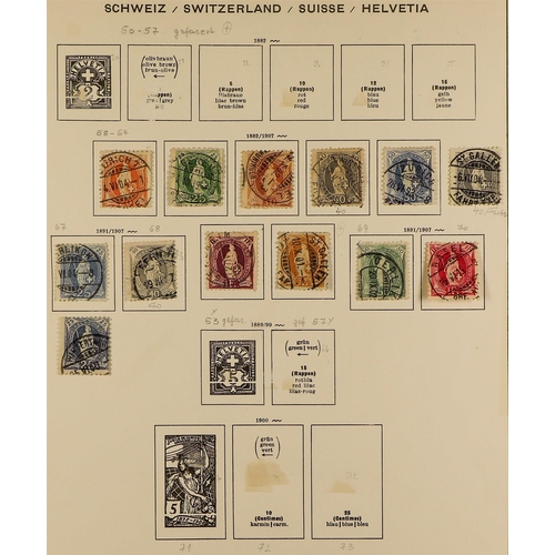 710 - SWITZERLAND 1862-1960's USED COLLECTION incl. 1862 Sitting Helvetia range to 40c grey & 50c purple, ... 