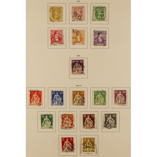 710 - SWITZERLAND 1862-1960's USED COLLECTION incl. 1862 Sitting Helvetia range to 40c grey & 50c purple, ... 