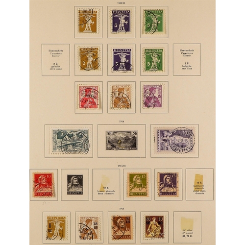 710 - SWITZERLAND 1862-1960's USED COLLECTION incl. 1862 Sitting Helvetia range to 40c grey & 50c purple, ... 