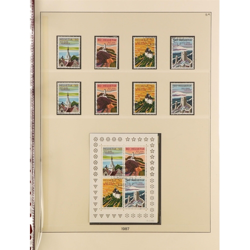 713 - SWITZERLAND 1971-87 FINE USED collection in an album, a complete basic run for the period, plus some... 