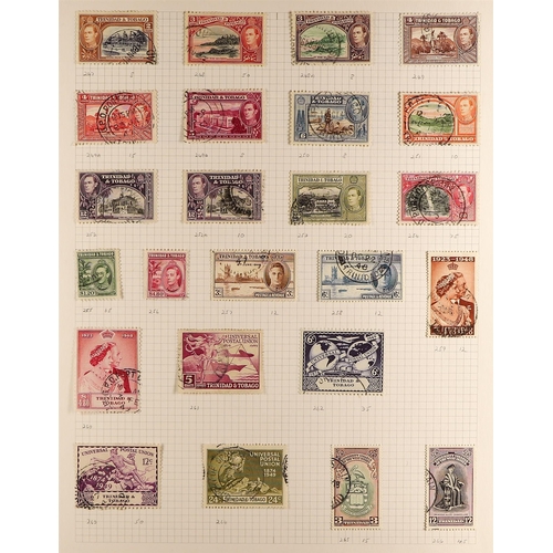 722 - TRINIDAD & TOBAGO 1851-1951 USED COLLECTION incl. Britannia's incl. two 1882 1d surcharged by hand e... 