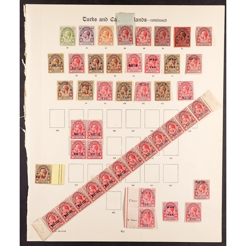 727 - TURKS & CAICOS IS. 1867-1921 MINT COLLECTION ON IMPERIAL PAGES with 1867 1d and 6d; 1873-79 1d (2, o... 