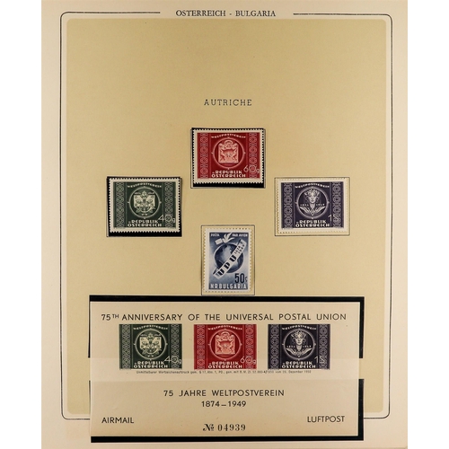 73 - TOPICALS UNIVERSAL POSTAL UNION 1949 Foreign countries collection of mint sets and miniature sheets ... 