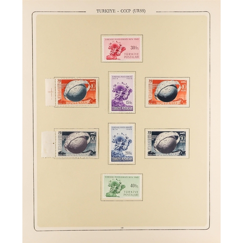 73 - TOPICALS UNIVERSAL POSTAL UNION 1949 Foreign countries collection of mint sets and miniature sheets ... 