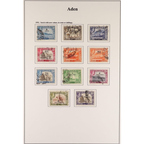 74 - ADEN 1937-51 DEFINITIVES FINE USED with 1937 Dhows set to 1R, 1939-48 set and 1951 new currency set.... 