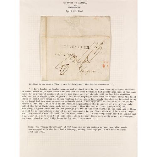 746 - GREAT BRITAIN PORTSMOUTH POSTAL HISTORY a collection of entires incl. 1782 letter from a ship showin... 