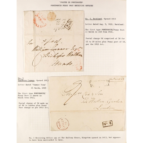 746 - GREAT BRITAIN PORTSMOUTH POSTAL HISTORY a collection of entires incl. 1782 letter from a ship showin... 