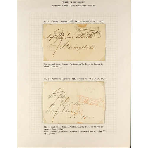 746 - GREAT BRITAIN PORTSMOUTH POSTAL HISTORY a collection of entires incl. 1782 letter from a ship showin... 