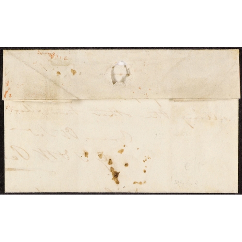 771 - GB.PENNY BLACKS 1840 (26 Sept) EL from Exeter to Bradford bearing 1d black plate 3 with 4 neat margi... 