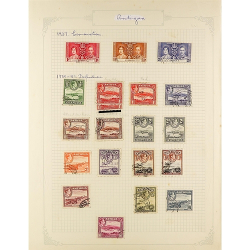 82 - ANTIGUA & BARBUDA 1937-1970 COLLECTION of mostly used stamps, incl. 1938-51 Pictorials set used, 194... 