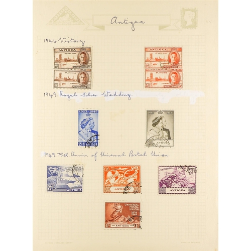 82 - ANTIGUA & BARBUDA 1937-1970 COLLECTION of mostly used stamps, incl. 1938-51 Pictorials set used, 194... 