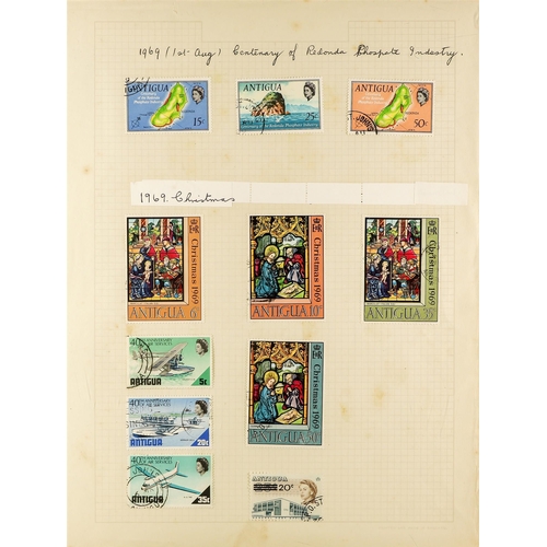 82 - ANTIGUA & BARBUDA 1937-1970 COLLECTION of mostly used stamps, incl. 1938-51 Pictorials set used, 194... 