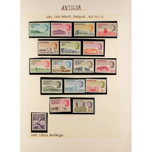 82 - ANTIGUA & BARBUDA 1937-1970 COLLECTION of mostly used stamps, incl. 1938-51 Pictorials set used, 194... 