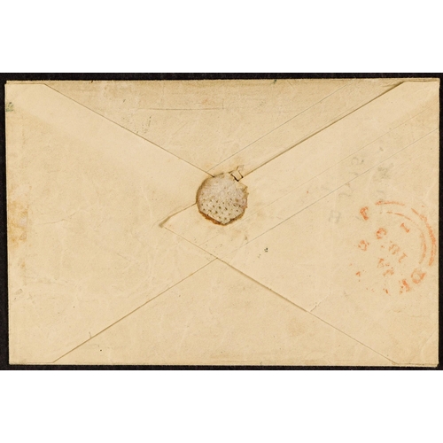 834 - GB.QUEEN VICTORIA 1843 (8 Jan) a 'turned' and reused 1d pink stationery envelope sent from Truro to ... 