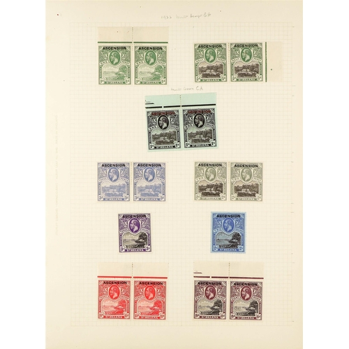 86 - ASCENSION 1922 set, SG 1/9, mint, with ½d to 1s in mint or never hinged pairs. S.T.C. £400+. (16 sta... 