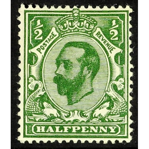 870 - GB.GEORGE V 1911 ½d very deep green, SG Spec. N2 (7), fine mint. Cat. £450.