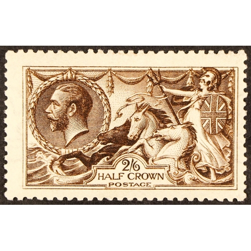 878 - GB.GEORGE V 1915 2s.6d very deep brown Seahorse, WATERMARK INVERTED, SG Spec. N64f (shade 11), fine ... 