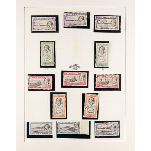 90 - ASCENSION 1934-1952 MINT & USED COLLECTION incl. 1938-53 most to 5s incl. 1d SG 39 mint, perf 13½ 3d... 