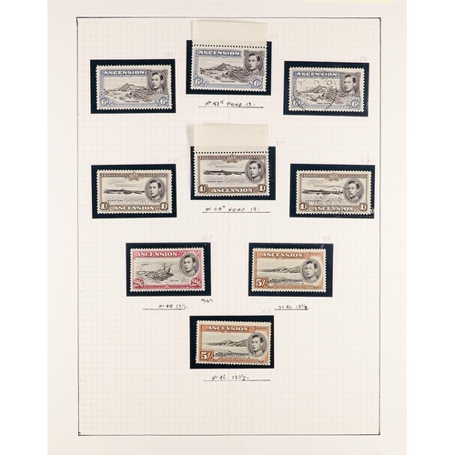 90 - ASCENSION 1934-1952 MINT & USED COLLECTION incl. 1938-53 most to 5s incl. 1d SG 39 mint, perf 13½ 3d... 