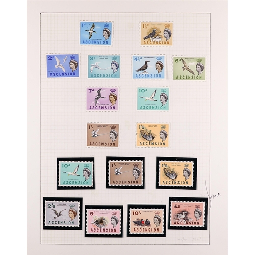 92 - ASCENSION 1956-76 COLLECTION of mint, NHM & used collection incl. 1956 Birds set mint, 1963 Birds se... 