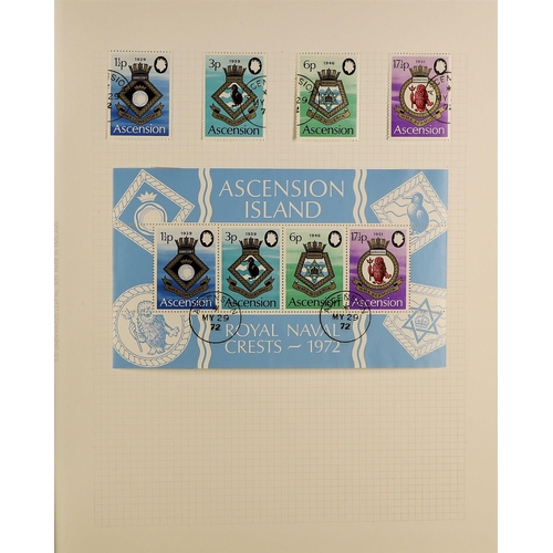 93 - ASCENSION 1963-86 USED COLLECTION a complete run from SG 70-405 incl. Navel Crests, Birds, Fishes, F... 