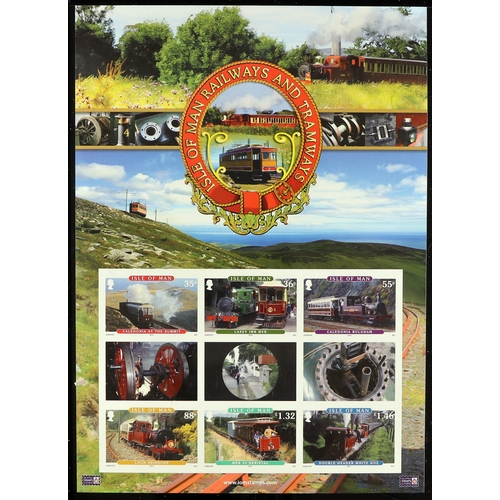 903 - GB.ISLANDS ISLE OF MAN 2010 Railways & Tramways miniature sheet IMPERF (as SG MS1615), from the B.D.... 