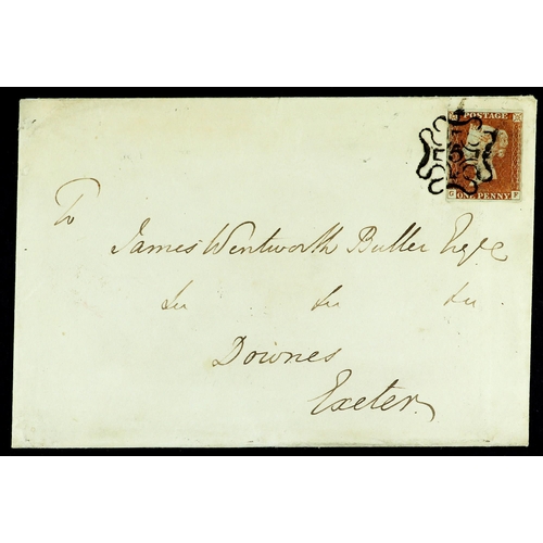 1010 - GB.QUEEN VICTORIA 1843 (19 May) attractive uncreased env to Exeter bearing 1d red-brown plate 29 wit... 