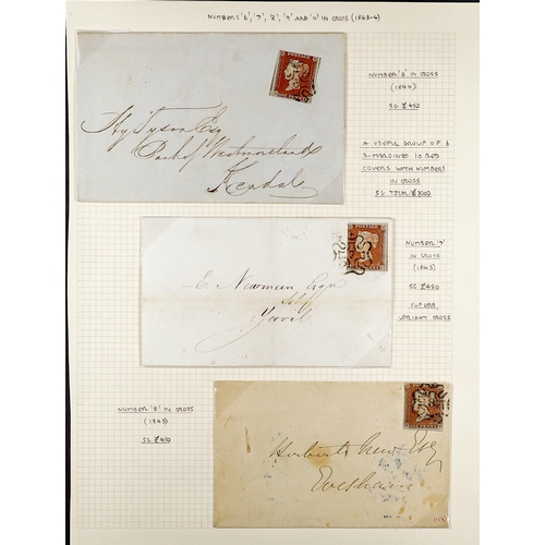 1014 - GB.QUEEN VICTORIA 1843 NUMBERS IN MALTESE CROSS COVERS. A small collection of 1d red-brown imperfs o... 