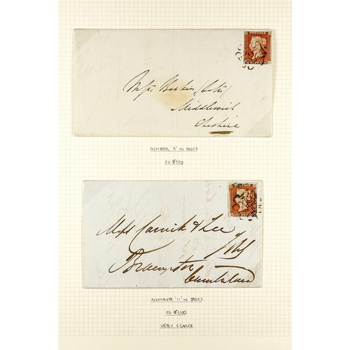 1014 - GB.QUEEN VICTORIA 1843 NUMBERS IN MALTESE CROSS COVERS. A small collection of 1d red-brown imperfs o... 