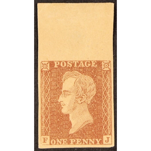 1021 - GB.QUEEN VICTORIA 1850 Prince Consort essay in brown, SG Spec. DP71 (2), a marginal example with mar... 