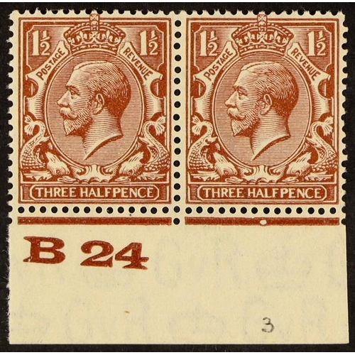 1050 - GB.GEORGE V 1924-26 1½d chocolate brown, 