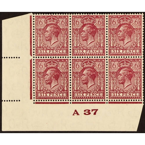 1052 - GB.GEORGE V 1926 6d deep purple, SG Spec. N42(6) lower left corner 