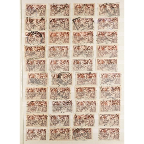 1054 - GB.GEORGE V 1934 RE-ENGRAVED SEAHORSES duplicated used accumulation with 2s.6d (x440+), 5s (x145+) a... 