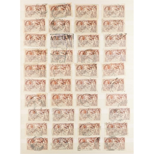 1054 - GB.GEORGE V 1934 RE-ENGRAVED SEAHORSES duplicated used accumulation with 2s.6d (x440+), 5s (x145+) a... 